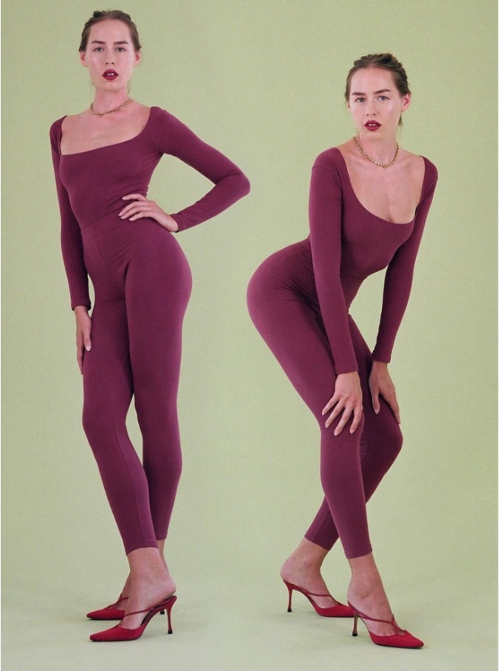 Gil Rodriguez long sleeve el Tigre bodysuit in stunning plum color